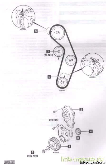 Двигатель 4G92, 4G93 Замена ГРМ Mitsubishi Colt, Lancer