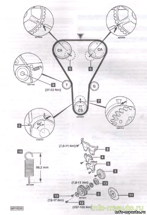 Замена ГРМ Mazda MX-5 1,6 - 1,8 Двигатель В6 DOHC, BP DOHC